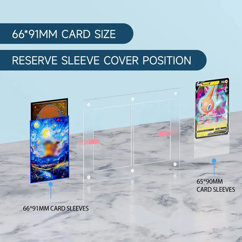 High Transparent Acrylic Magnetic Card Display Stand with Base, Suitable for Pokemon for MTG for Yugioh TCG Card Display Frames