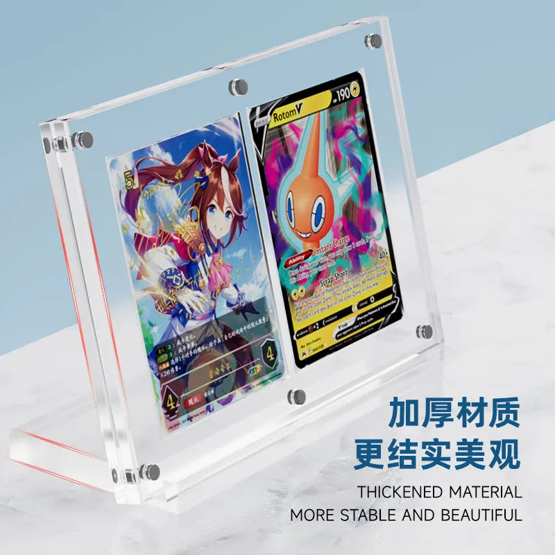 High Transparent Acrylic Magnetic Card Display Stand with Base, Suitable for Pokemon for MTG for Yugioh TCG Card Display Frames